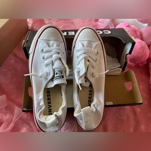 White Converse Shoreline Slip Shoes